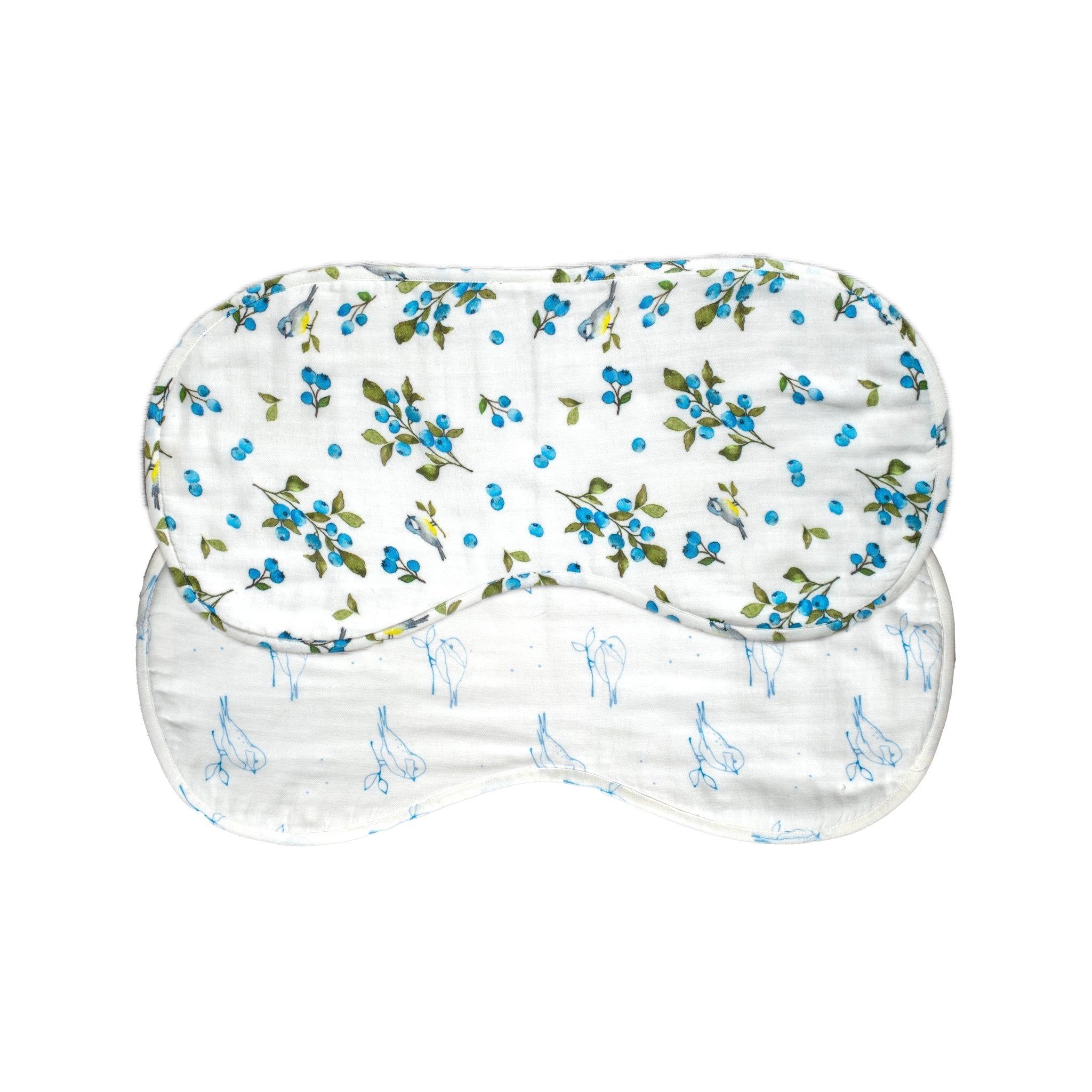 Blueberry & Bird Organic Burp Cloth Set 020